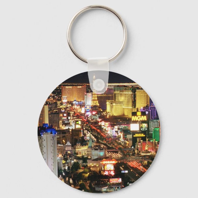 Las Vegas Night Skyline Keychain Nyckelring (Framsida)