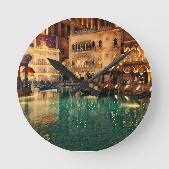 Las vegas Nights Casino Original Abstrakt Art Rund Klocka (Framsida)