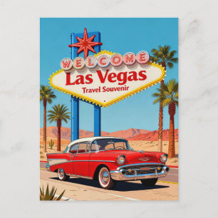 Las Vegas, NV – Retro 1950-tals stil Resa Vykort