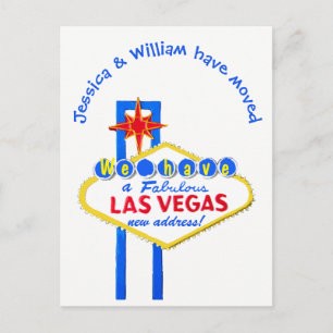 Las Vegas Nytt Adress Tillkännagivande Meddelande Vykort