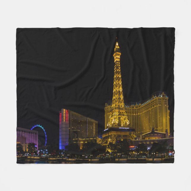 Las Vegas på natten Fleecefilt (Framsidan (Horisontell))