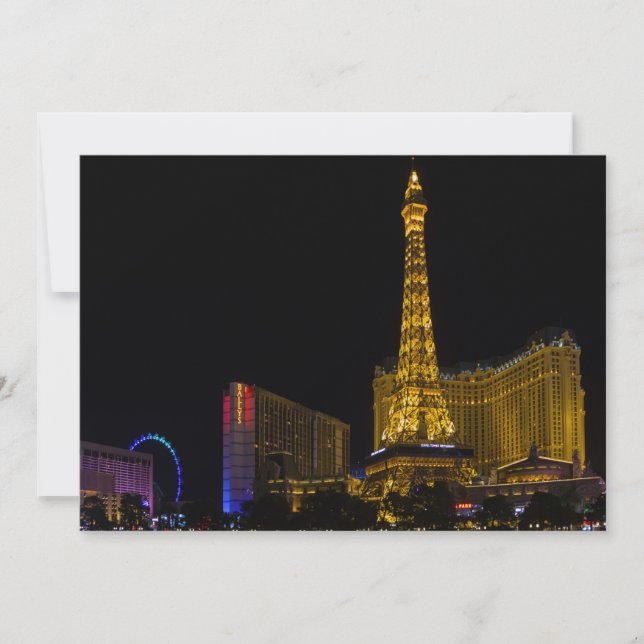 Las Vegas på natten Skyline Inbjudningar (Framsida)
