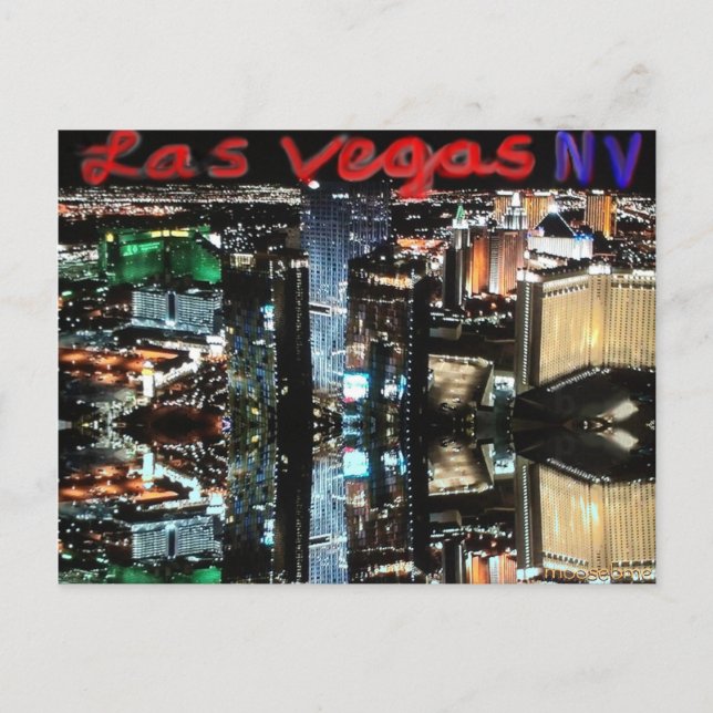 Las Vegas på nattreflexionskort Vykort (Framsida)