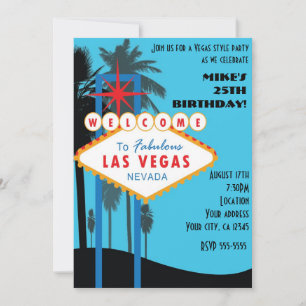 Las Vegas Palms Blå Hög Casino Fest Inbjudan
