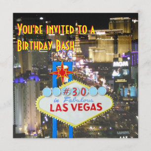 Las Vegas party30års födelsedag Inbjudningar
