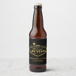 Las Vegas Personlig Wedding Favor Ölflaska Etikett