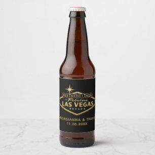 Las Vegas Personlig Wedding Favor Ölflaska Etikett