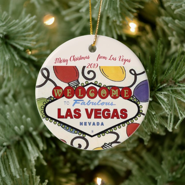 Las Vegas-Personligen Ceramic Ornament (Träd)