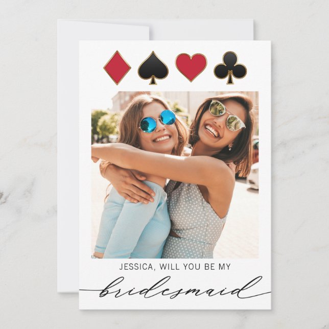 Las Vegas Photo Destination Bridesmaid Frieri Inbjudningar (Framsida)