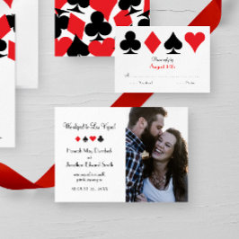Las Vegas Photo Elopement Announcement Red Black Meddelande