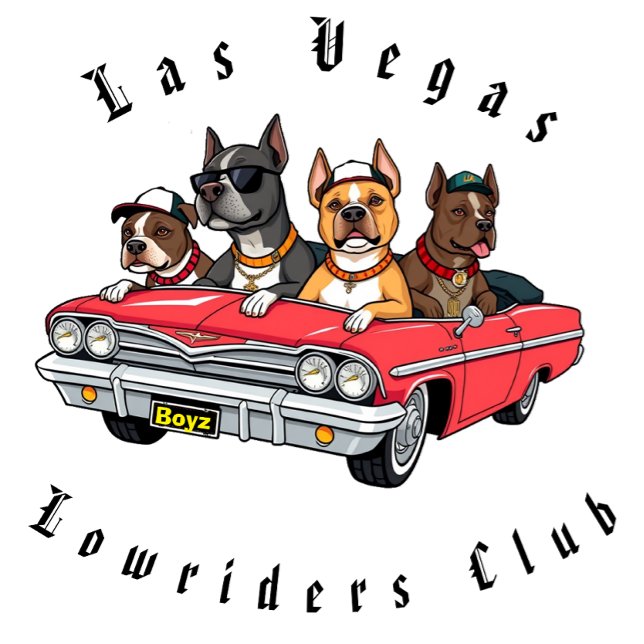 Las Vegas Pitbull's Lowriders Klubb T Shirt (Skapare uppladdad)