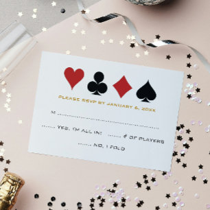 Las Vegas Poker Card Kostym Guld White Bröllop OSA Kort