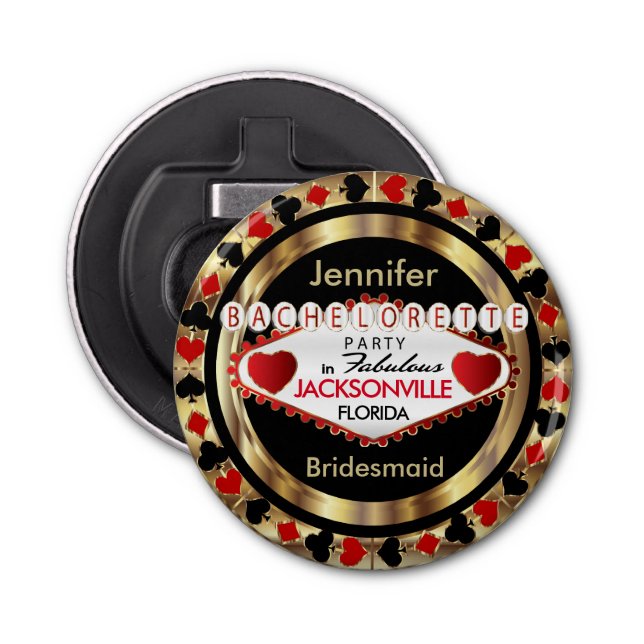 Las Vegas Poker Chip - Bachelorette Party Flasköppnare (Framsidan)
