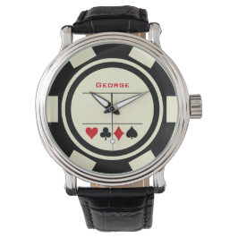 Las Vegas Poker Chip Casino Benvit Black Armbandsur