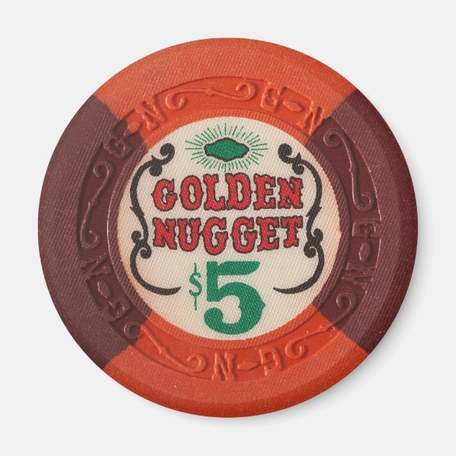 Las Vegas Poker Chip Casino Gambling Obsolete Magnet (Framsidan)