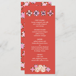 Las Vegas Poker Chip Dice Bröllop Buffet Menu Meny