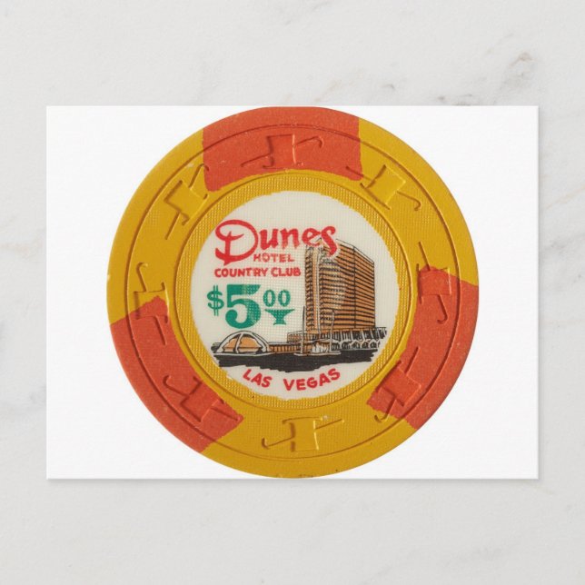 Las Vegas Poker Chip Kasino Spel Föråldrad Vykort (Framsida)