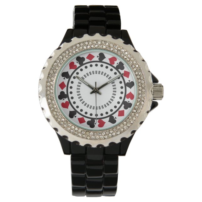 Las Vegas Poker Stil Design Armbandsur (Framsida)
