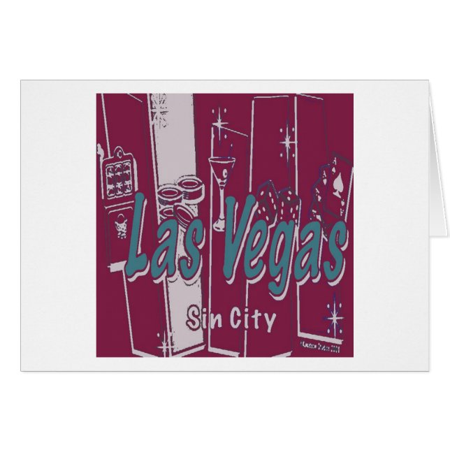 Las Vegas Pop Art Hälsningskort (Framsidan Horizontal)