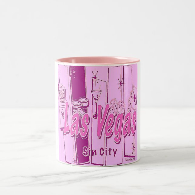 Las Vegas Pop Art Retro Två-Tonad Mugg (Center)