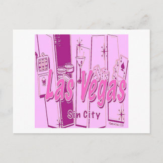 Las Vegas Pop Art Retro Vykort