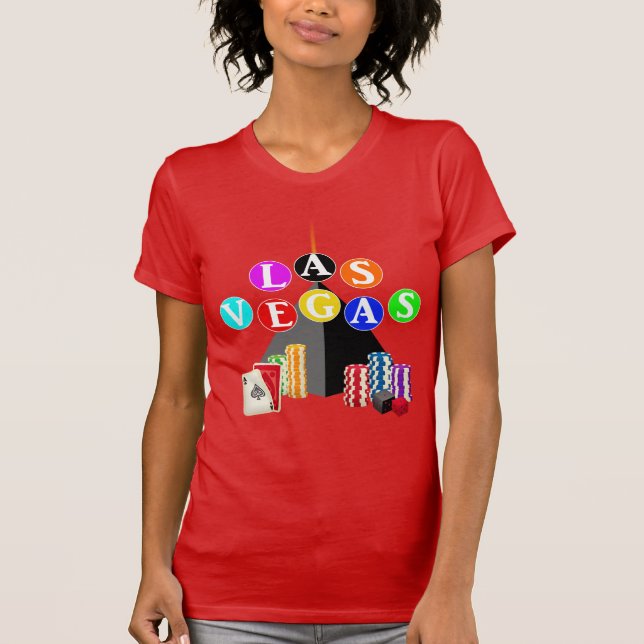 Las Vegas Pyramid och Poker Chip T Shirt (Framsida)