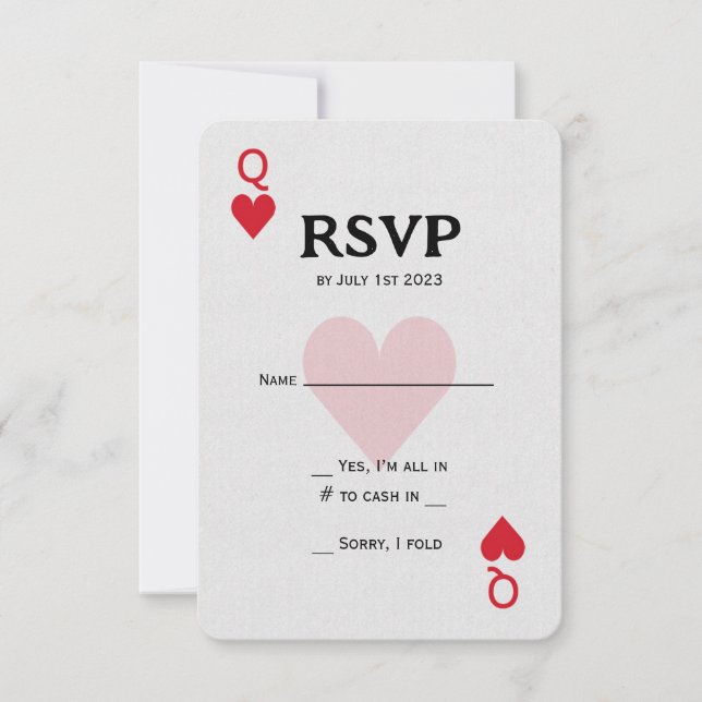 Las Vegas Queen of Hearts Spelar RSVP OSA Kort (Framsida)