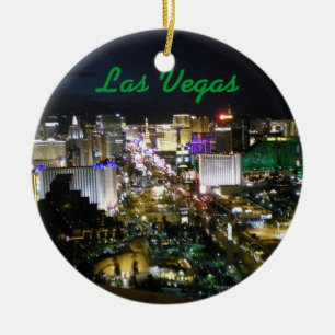 Las Vegas remsafoto på natten Julgransprydnad Keramik