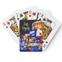 Las Vegas-remsan på nattliga klassiska spelkort