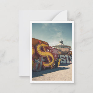 Las Vegas Retro Casino Bröllop - tackkort Anteckningskort
