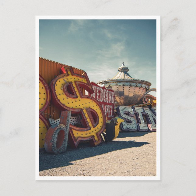 Las Vegas Retro Casino Bröllop vykort (Framsida)