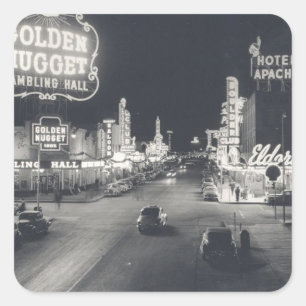 Las Vegas Retro Fyrkantigt Klistermärke