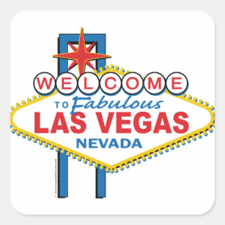 Las Vegas Retro-tecken Fyrkantigt Klistermärke