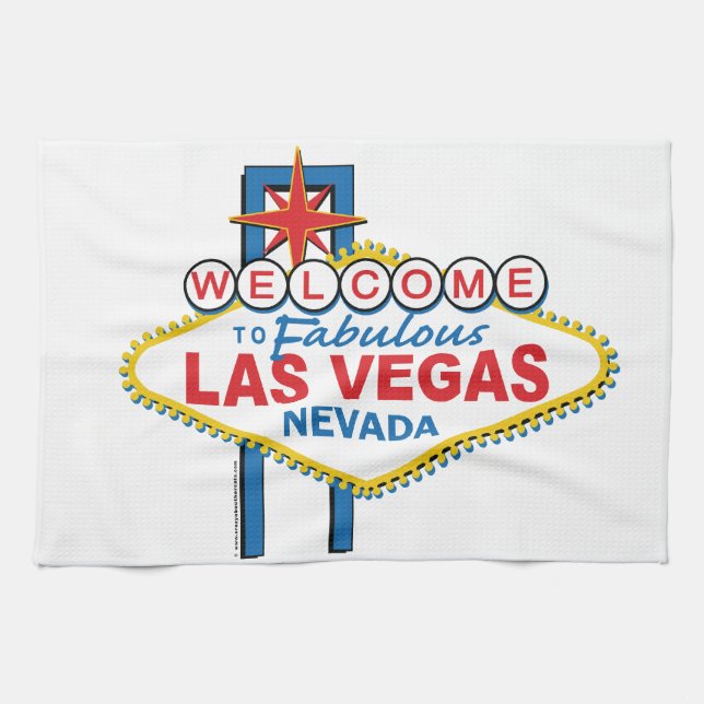 Las Vegas Retro-tecken Kökshandduk (Horisontell)