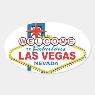 Las Vegas Retro-tecken Ovalt Klistermärke