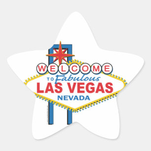 Las Vegas Retro-tecken Stjärnformat Klistermärke