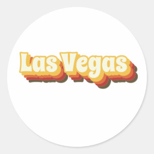 Las Vegas Retro Vintage Text Runt Klistermärke