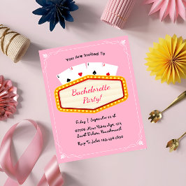 Las Vegas rosa bachelorette Party helg Inbjudningar