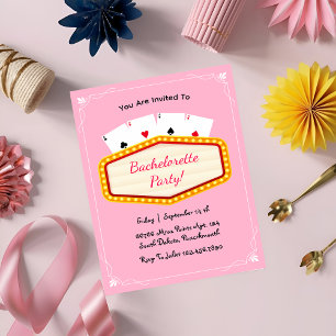 Las Vegas rosa bachelorette Party helg Inbjudningar