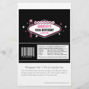 Las Vegas Rosa Candy Wrapper Flygblad