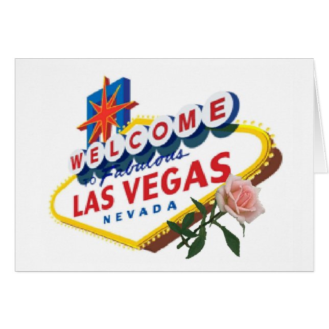 Las Vegas Rosa ros-kort Hälsningskort (Framsidan Horizontal)