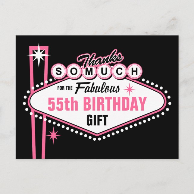 Las Vegas Rosa Tack Vykort (Framsida)