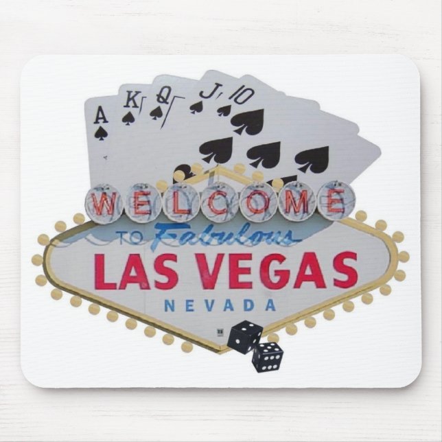 Las Vegas Royal Flush Poker Player Mousepad Musmatta (Framsidan)