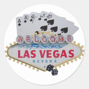 Las Vegas royalspolning med tärningklistermärken Runt Klistermärke