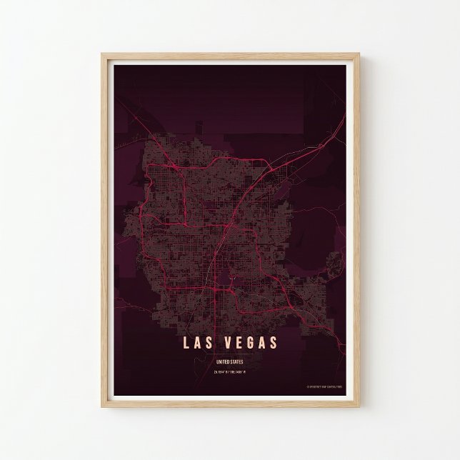 Las Vegas Ruby Affischtryck Nevada Kartväggkonst Poster (Skapare uppladdad)