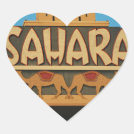Las Vegas Sahara Casino Landmark Architecture Hjärtformat Klistermärke
