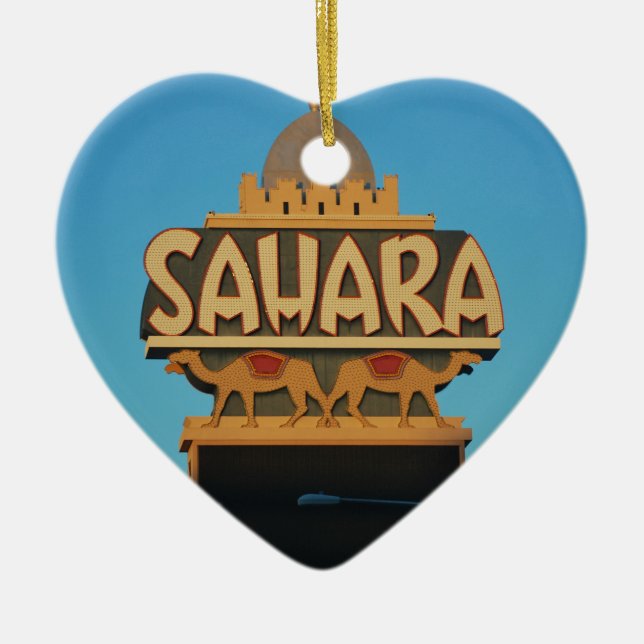 Las Vegas Sahara Casino Landmark Architecture Julgransprydnad Keramik (Framsidan)