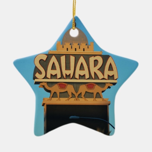 Las Vegas Sahara Casino Landmark Architecture Julgransprydnad Keramik (Framsidan)