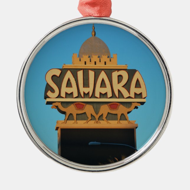 Las Vegas Sahara Casino Landmark Architecture Julgransprydnad Metall (Framsidan)