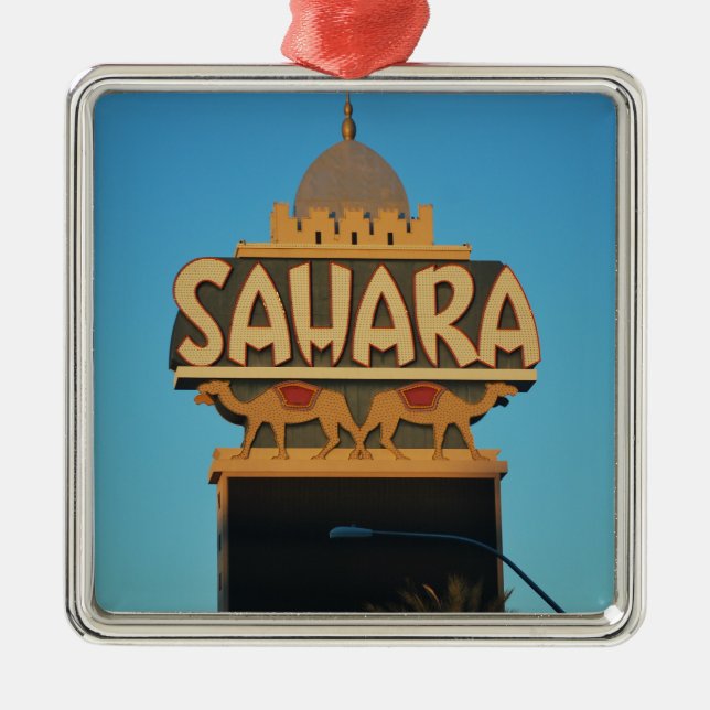 Las Vegas Sahara Casino Landmark Architecture Julgransprydnad Metall (Framsidan)